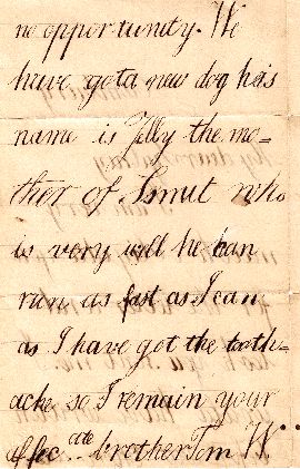 Tom's letter to Sydney, 1836 (page 2)