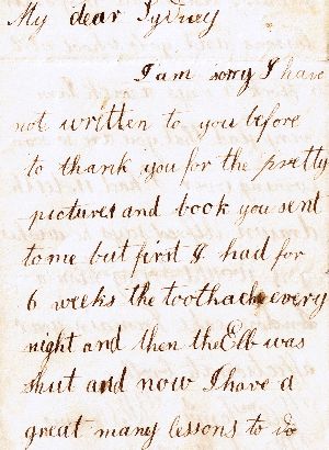 Tom's letter to Sydney, 1838 (page 1)