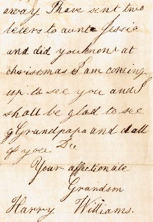 Harry's letter to his grandmother, 1859 (page 2)